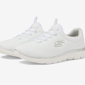 Skechers White Knit Sneakers